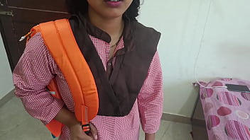 Alpana, college girl in uniform, enjoys passionate sex with boyfriend in clear Hindi audio