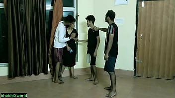 Three boys take turns fucking a pretty Indian girl at her boyfriend's house in this steamy video