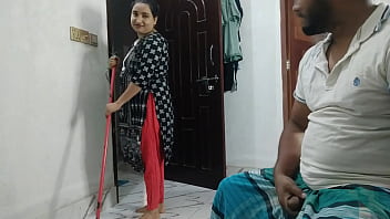 Indian maid's revealing outfit exposes her employer's arousal